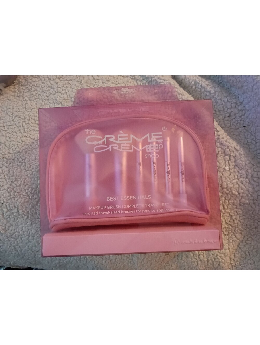 The Crème Shop Best EssentialsMakeup Brush Complete Travel Set6 Piece Pink Pouch
